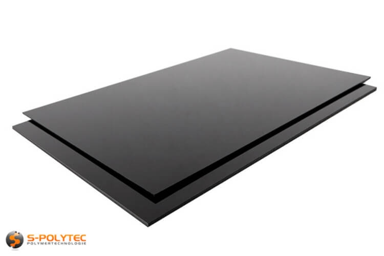 ABS Kunststoff Platte 1000x490mm Farbe Schwarz in Stärken 4mm in A Qualität 