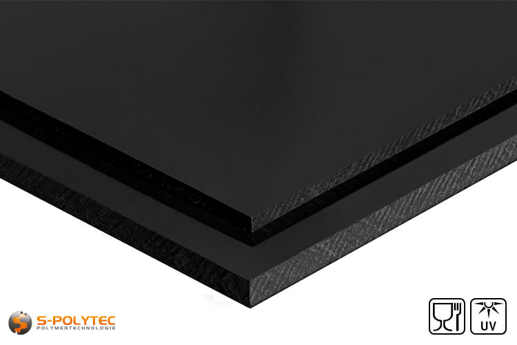 Kunststoff Platte PE 215x220x5 mm HD schwarz Rest Stück 25,37 Euro/m² 