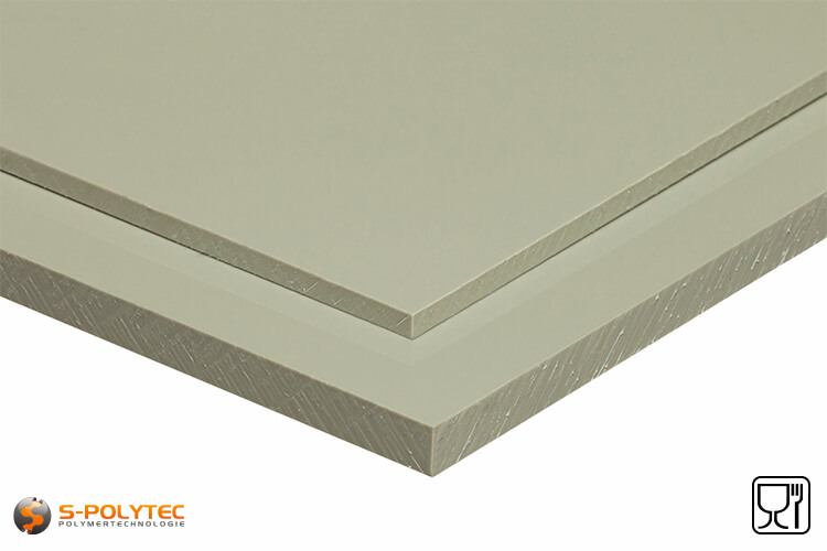 Kunststoffplatten PP Polypropylen  Kunststoff Platten 120x90cm grau 