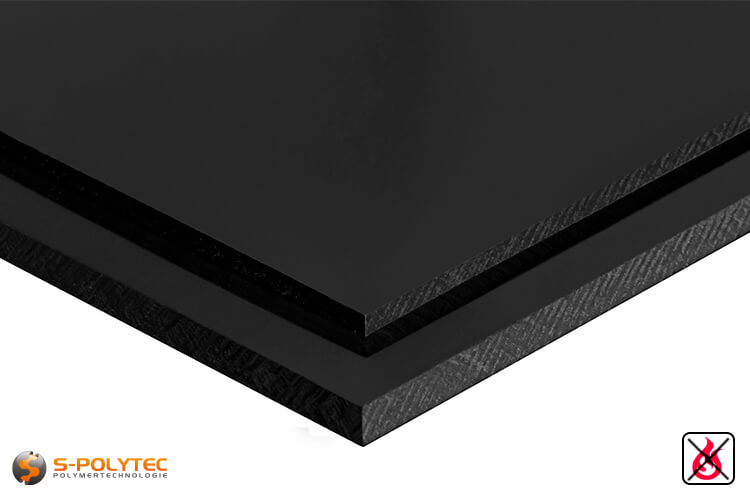 1 Hart PVC Kunststoffplatte schwarz 495x495x6mm 