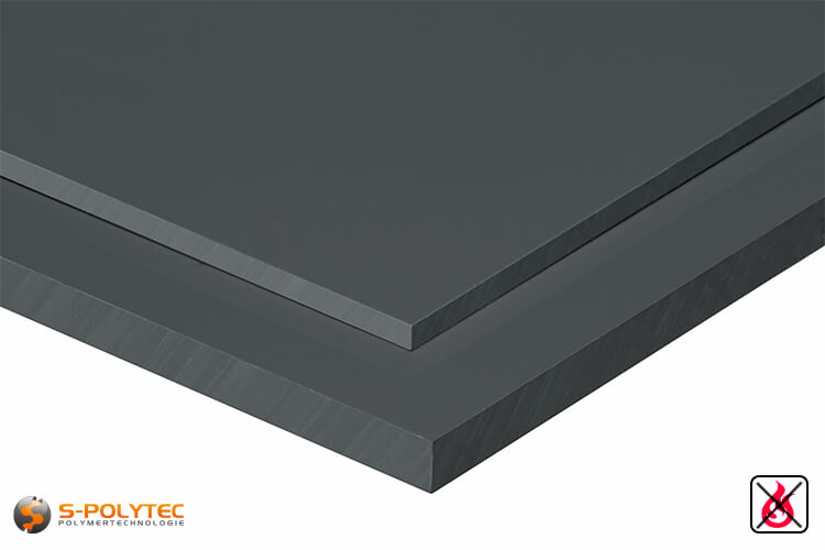 1 Hart PVC Kunststoffplatte dunkelgrau 120x245x8mm 