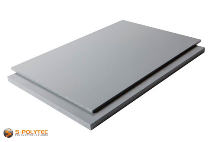 Hart PVC Platte 20mm ca 300 x 72mm grau Kunststoffplatte HDPVC 
