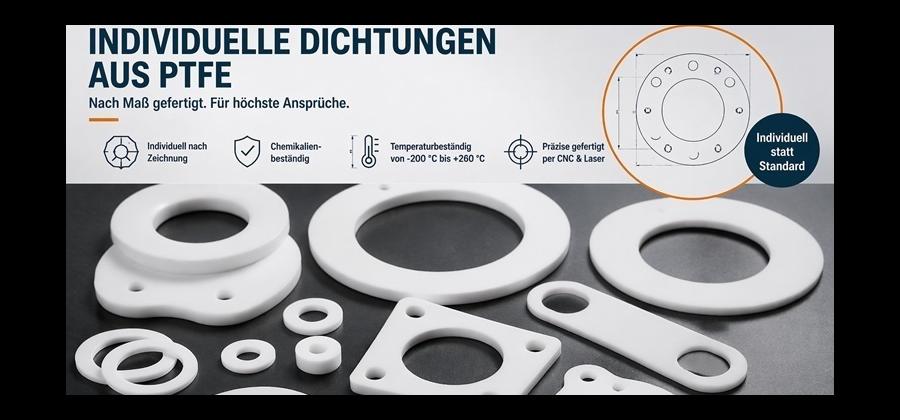 PTFE Dichtungen nach Zeichnung – individuelle Lösungen für industrielle Anwendungen