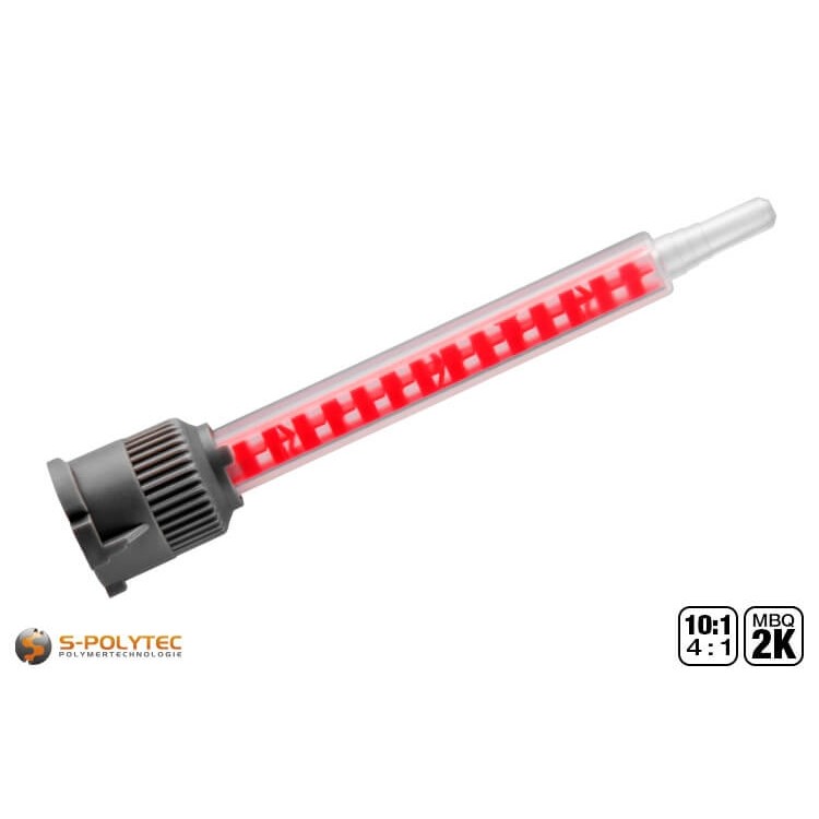 Quadro Statikmischer Typ MBQ für 2K-Systeme 10:1 ist ideal für den PE-Klebstoff PEprofi und PP-Klebstoff PPprofi