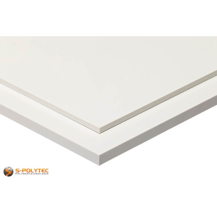 ABS Platten Weiß im Zuschnitt mit Stärken von 1mm - 10mm - Detailansicht