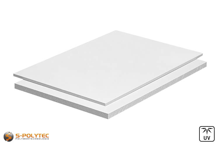 PVC Platten Weiß aus Hart-PVC (PVCU) in Stärken von 1mm - 4mm im Format 2,0 x 1,0 Meter
