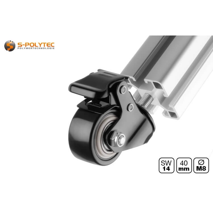 Die weiche Lauffläche aus Polyurethan (PU) mit einer Breite von 20mm überzeugt durch ein ruhiges Rollverhalten