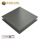 HPL Platte RAL7037 Staubgrau schwer entflammbar mit ETB Absturzsicherung in 6mm und 8mm