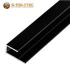 Die schwarzen U-Profile aus massivem Aluminium sind je nach Ausführung als Abschluss von Platten mit 3mm, 6mm oder 8mm Stärke geeignet