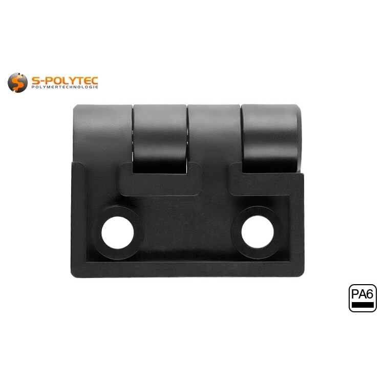 Das Scharnier lässt sich auch im Nachhinein bei bestehenden Konstruktionen aus Alu-Systemprofilen montieren