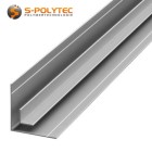 Die silberfarbenen Eckprofile aus massivem Aluminium sind je nach Ausführung zur Plattenverbindung in Innenecken geeignet