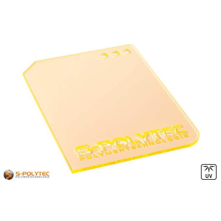 Acrylglas gelb fluoreszierend gelasert (Laserzuschnitte)