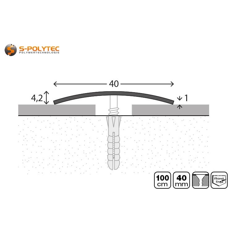 Das Edelstahl-Türprofil mit einer Breite von 40mm sowie Länge von 100cm eignet sich für die meisten Haustüren