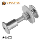 Balkonschrauben-Set mit Gewindehülse in Edelstahl (unlackiert) ist von M5x20mm bis M5x50mm erhältlich