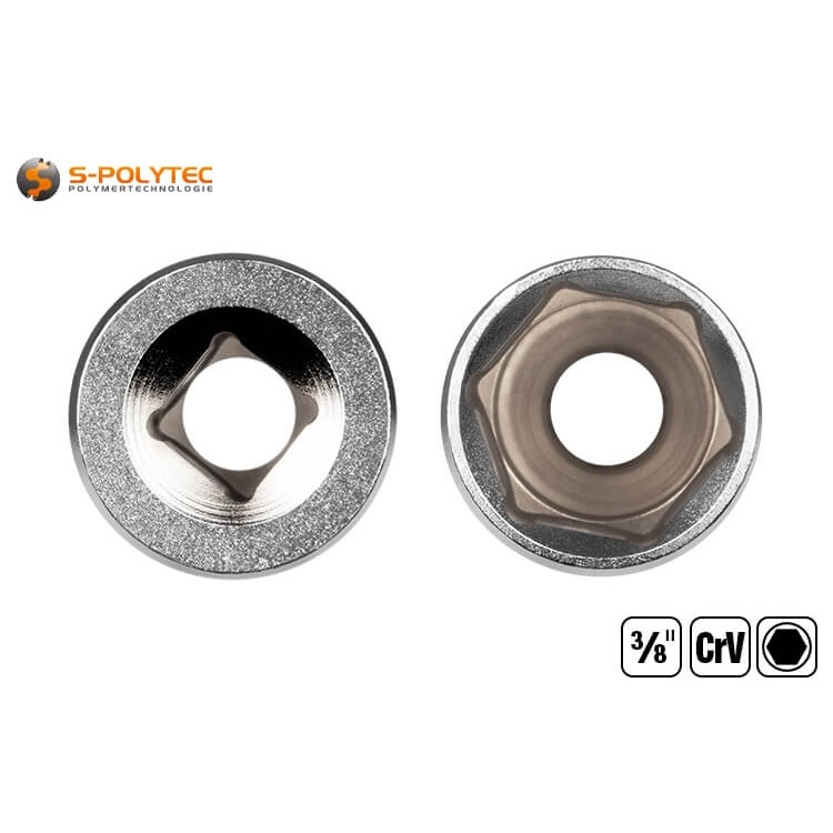 Die 3/8 Zoll Stecknüsse mit 65mm Länge sind online in verschiedenen Schlüsselweiten von 8mm bis 21mm erhältlich.