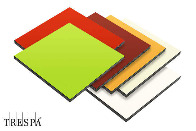 Trespa® Meteon® FR UNI COLOURS HPL-Platten in verschiedenen Farben mit beidseitigem Oberflächendekor	