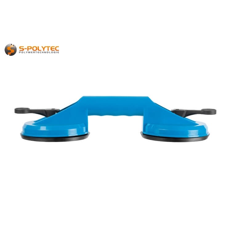 Der Doppel-Saugheber mit bis zu 80kg Tragkraft ist ideal für alle glatten Oberflächen aus Glas, Kunststoff, Metall, Keramik uvm