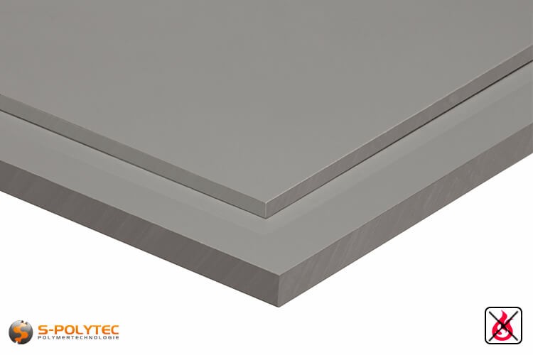 PVC Platten hellgrau aus Hart-PVC (PVCU) in Stärken von 1mm - 30mm - Detailansicht