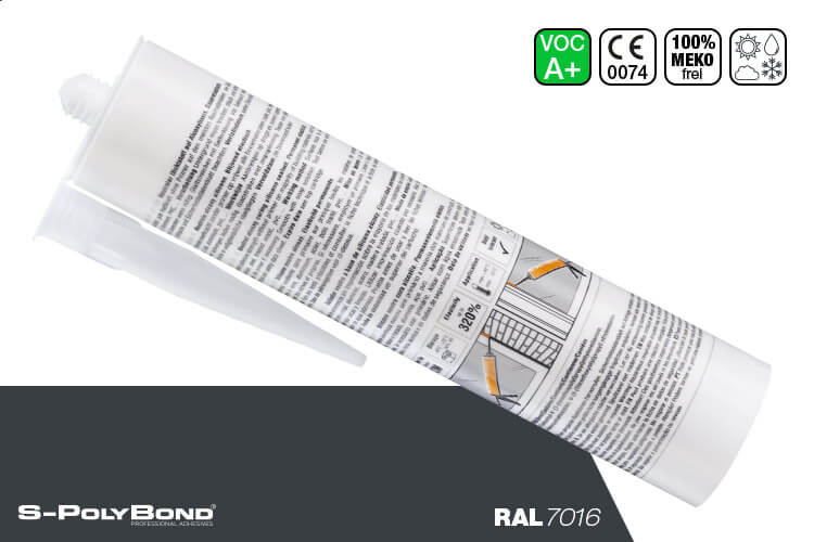 Anthrazitgraues Silikon auf Alkoxy-Technologie von S-Polybond SILIKONprofi