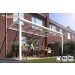 Vorschaubild Das abgerundete Terrassendach auf Maß mit transparenter Eindeckung aus ESG-Glas und pulverbeschichteten Aluminium-Profilen in Weiß