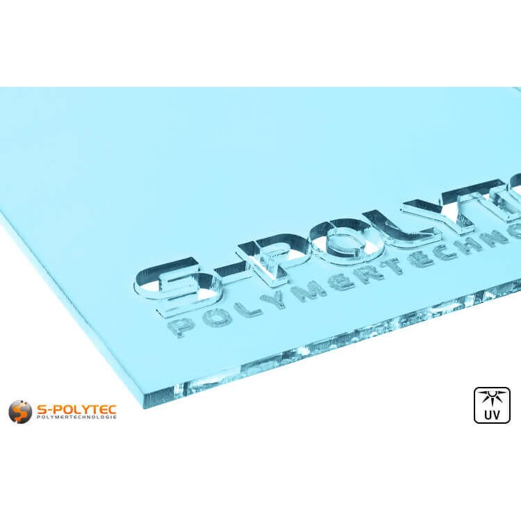 Acrylglas hellblau durchsichtig im Laserzuschnitt