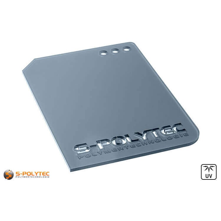 Acrylglas grau getönt gelasert im Laserzuschnitt