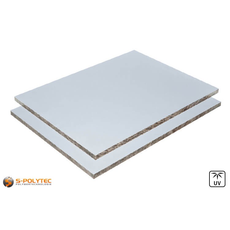 Wetterfeste HPL Platten in silbergrau mit 6mm oder 8mm Stärke im Zuschnitt  - Detailansicht