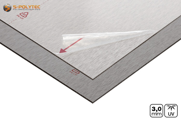 Alu-verbundplatten 3mm (Alu-dibond) in Edelstahl-Optik auf Maß kaufen
