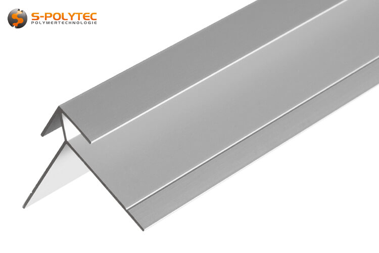 Die silberfarbenen Eckprofile aus massivem Aluminium sind je nach Ausführung zur Plattenverbindung um Außenecken geeignet