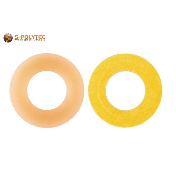 Die PUR-Scheibe verfügt über eine selbstklebende Seite für ein leichteres Verarbeiten der Balkonschrauben