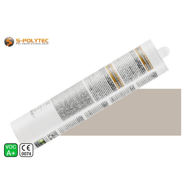 Silikonfreies Parkett-Acryl als Füll- und Dichtmasse für Dielen, Bretter und Balken aus grauem Holz