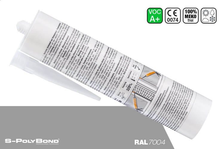 Signalgraues Silikon auf Alkoxy-Technologie von S-Polybond SILIKONprofi