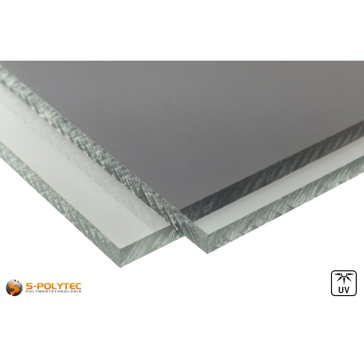 PC grau Platten im Zuschnitt in Stärken von 4mm bis 6mm - Detailansicht