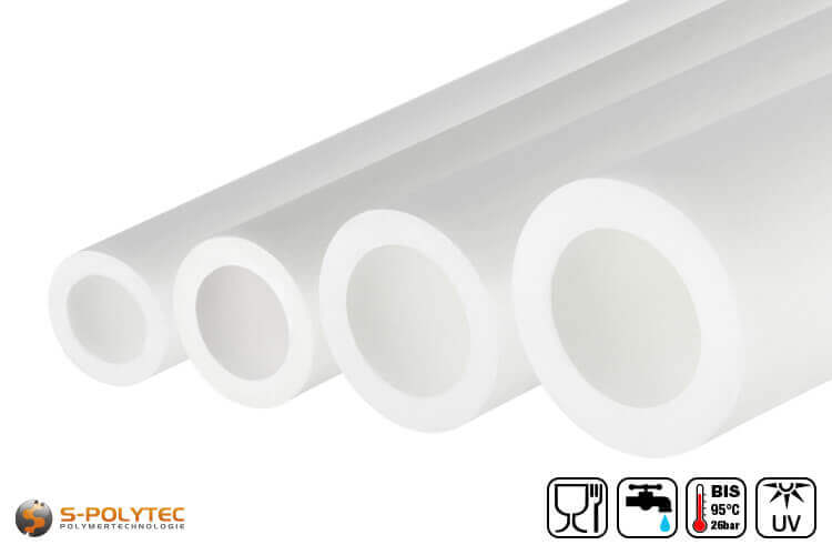 Wir bieten die weißen Kunststoffrohre aus hochwertigem PP-R in Standardlänge mit 2000mm ab einem Rohr