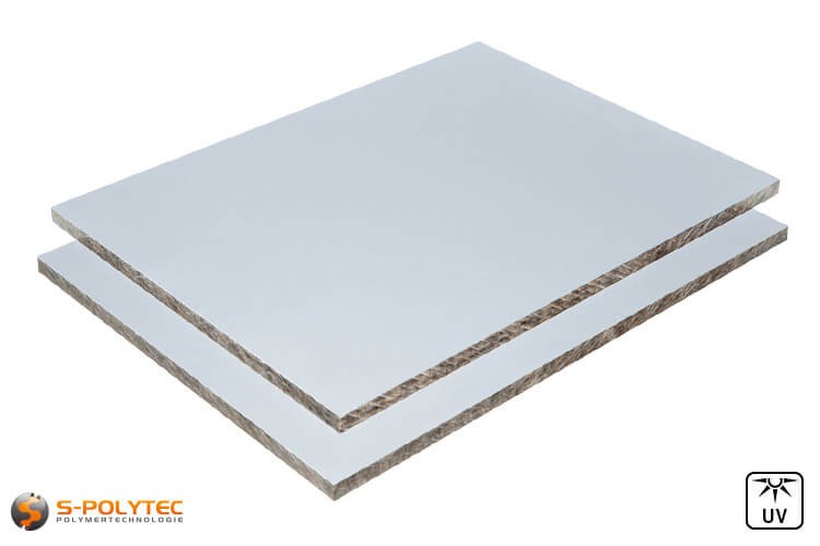 30 Platten HPL weiß anthrazit 3050 x 1300 x 6 mm hellgrau