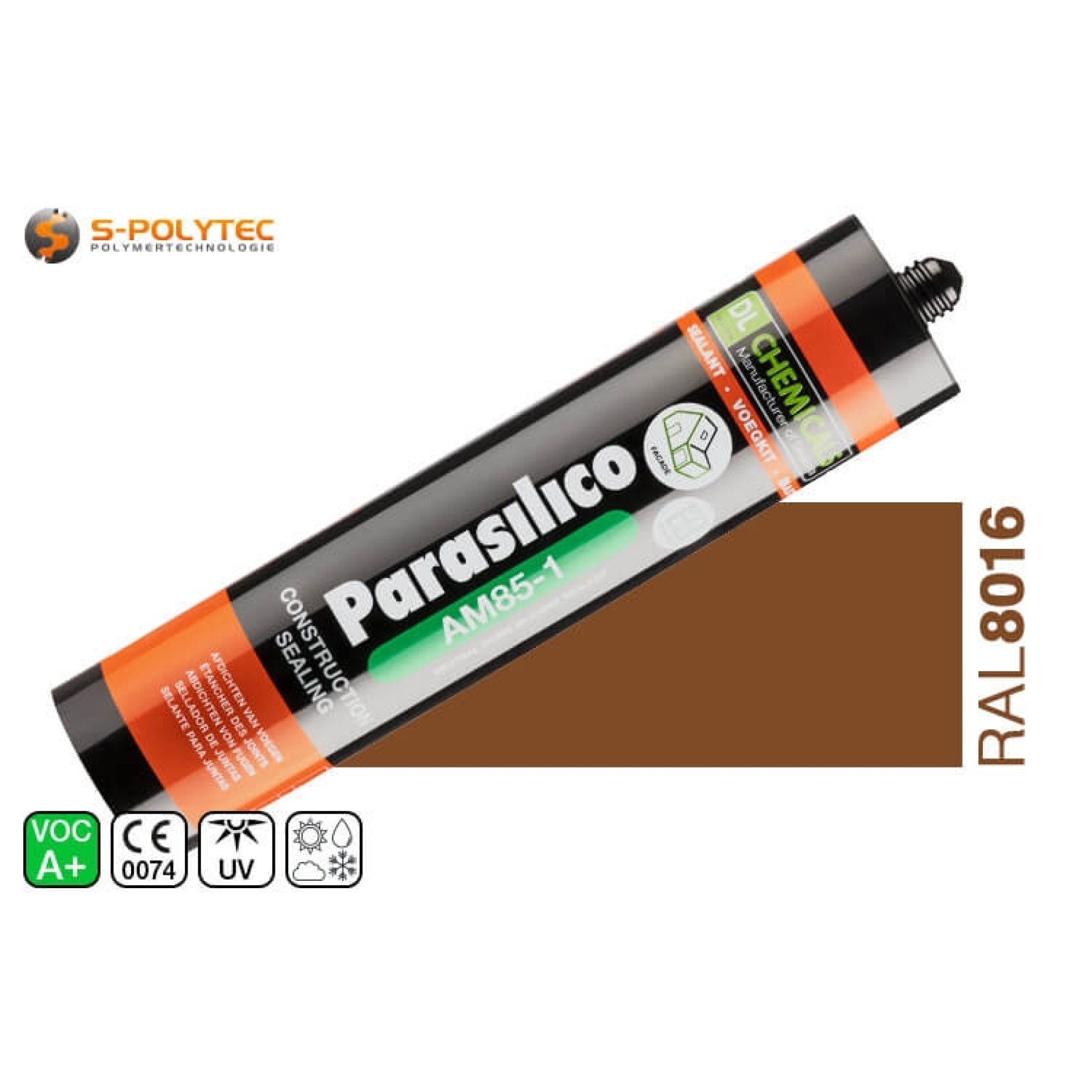 Silikon Parasilico AM-85-1 dunkelbraun in RAL8016 (Mahagonibraun)