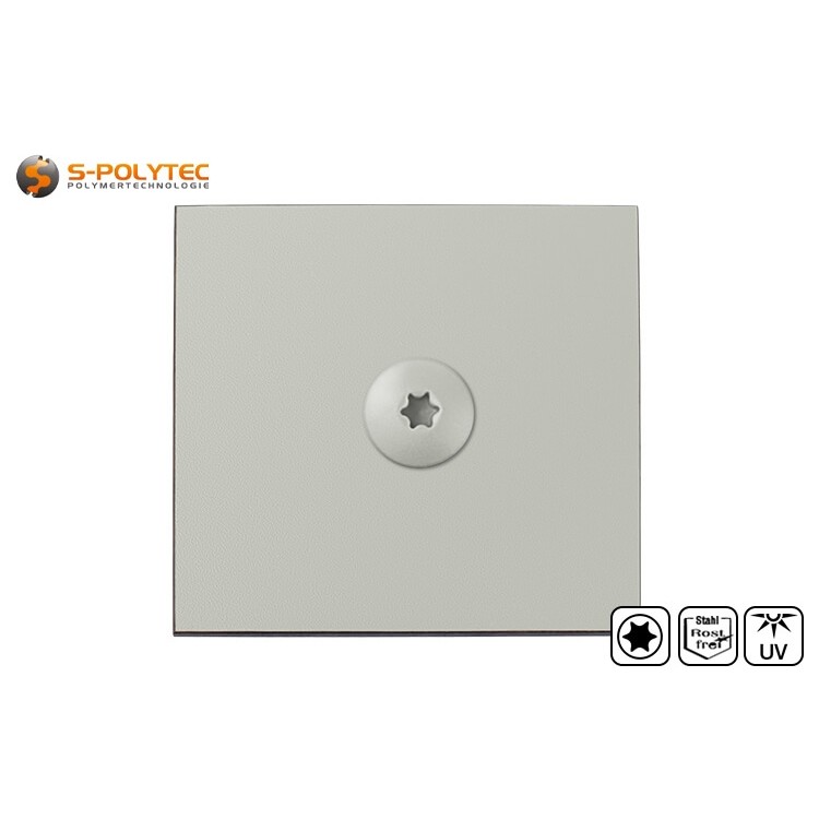 Die lackierten Fassadenschrauben aus rostfreiem A4 Stahl mit Kopflackierung in Silbergrau sind ideal zur Montage von Trespa® Meteon® UNI COLOURS Fassadenplatten in Silver Grey (A03.4.0)