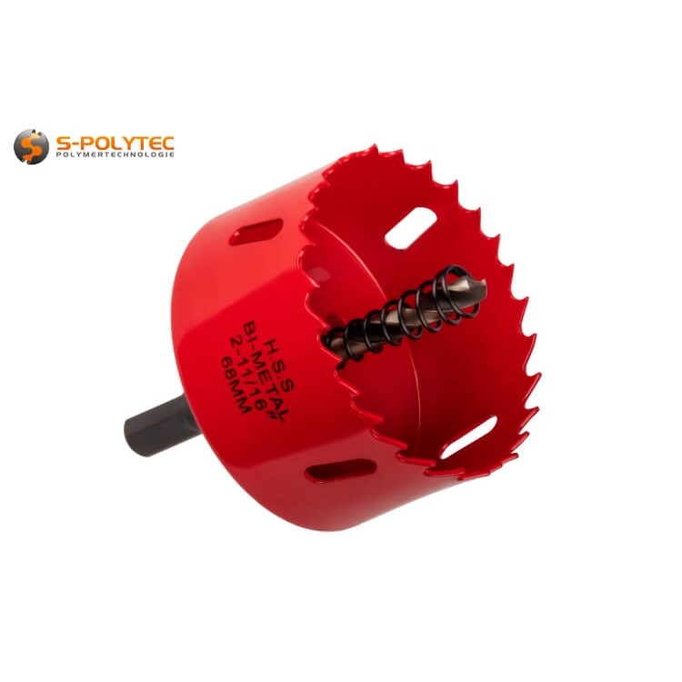 Unsere 68mm Lochsäge weist dank Fertigung aus HSS-Bi-Metall sehr hohe Standzeiten auf