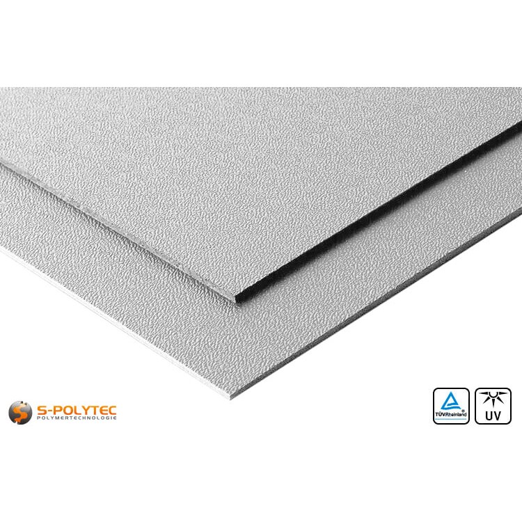 Graues ASA/ABS als Standardplatte in Stärken von 2mm - 4mm - Detailansicht