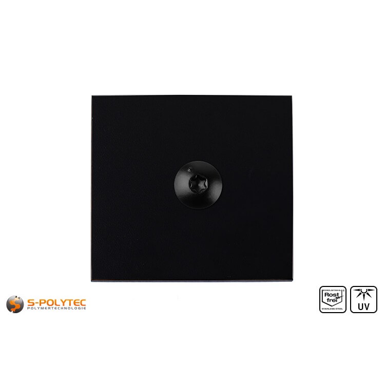 HPL Platte mit HPL Schraube Tiefschwarz