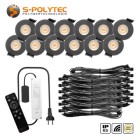 S-Polylight Outdoor-LED-Einbaustrahler im Komplett Set mit 4, 6, 8, 10 oder 12 Spots in Anthrazit (RAL 7016)	