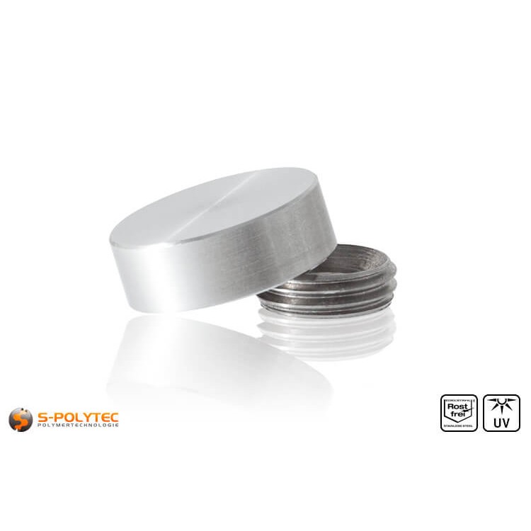 Schrauben-Abdeckkappen 15mm mit Gewindering aus rostfreiem Edelstahl