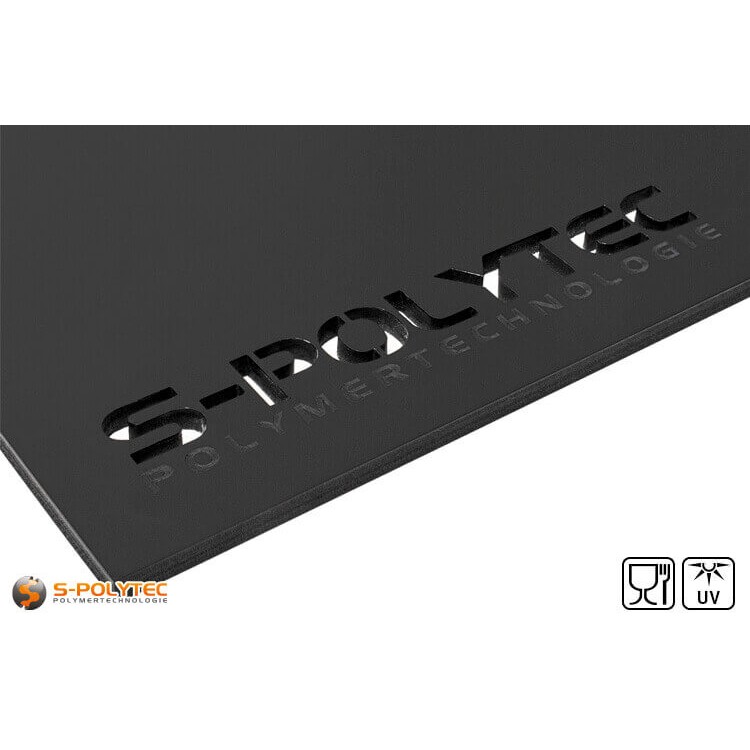 Individuelle Laserteile aus schwarzen Polyethylen (PE-HD)