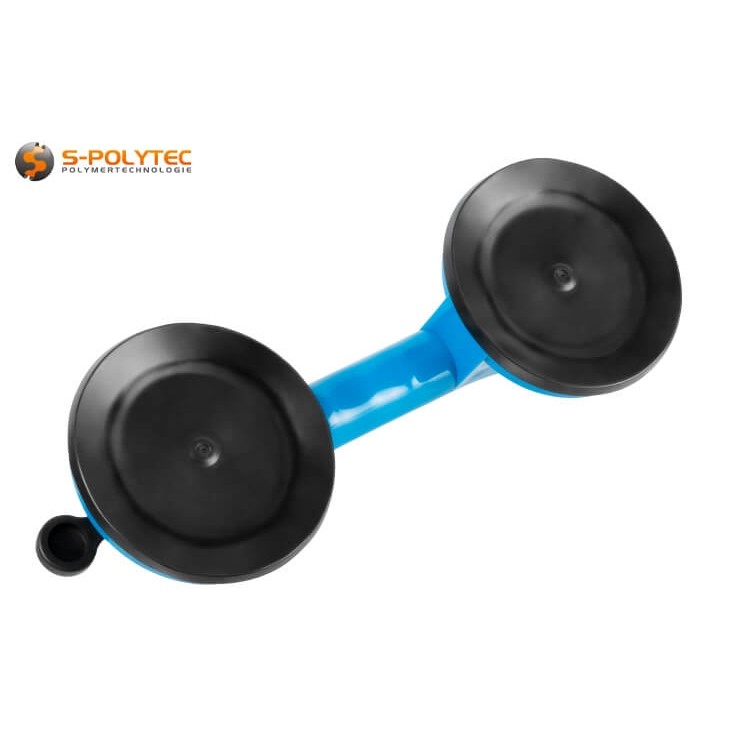 Der Doppel-Saugheber mit bis zu 80kg Tragkraft ist ideal für Glas, Fassadenplatten, Fliesen, Kunststoffplatten, Möbel uvm