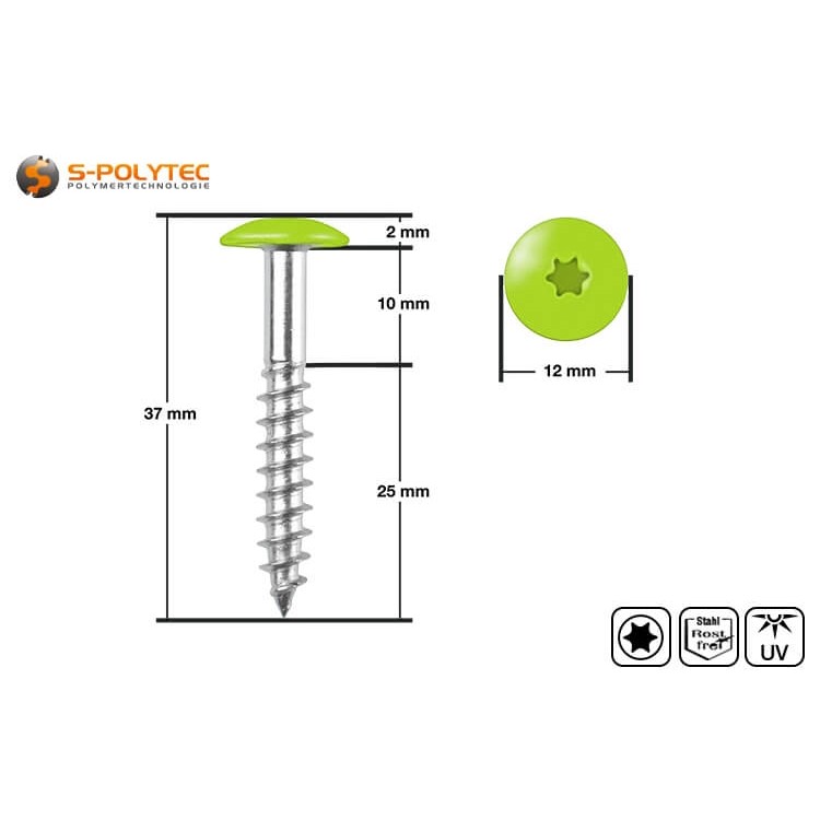 Die kopflackierten Fassadenschrauben in Lime Green sind für hinterlüftete Fassadensystem mit Trespa® Meteon® FR zugelassen