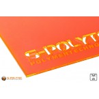 Die passenden Acrylglas Orange fluoreszierend gelasert direkt dazu kaufen