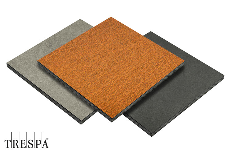 Trespa® Meteon® FR NATURALS HPL-Platten in verschiedenen Naturstein- und Metalldekoren mit beidseitig matter Oberfläche	