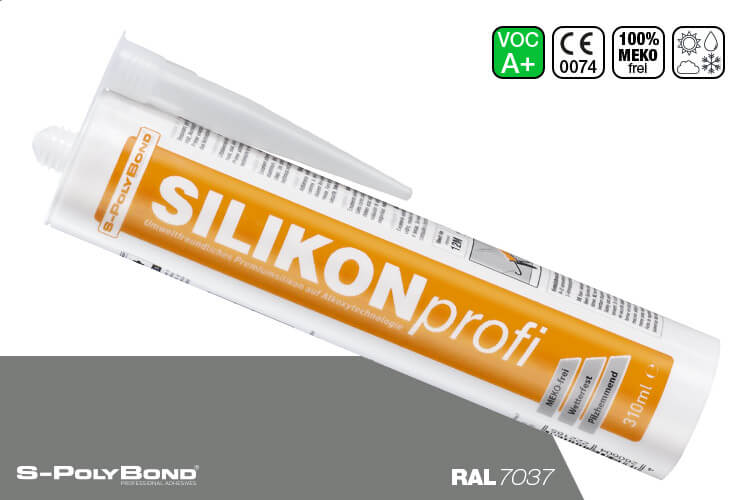 S-Polybond SILIKONprofi Alkoxy-Silikon Staubgrau (RAL 7037)