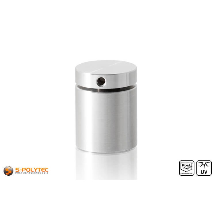 Wandabstandshalter 25x25mm aus Edelstahl mit schraubbarem Kopf