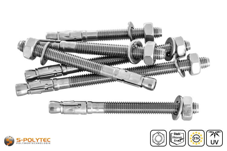 fischer Bolzenanker FAZ II mit 10mm Durchmesser aus rostfreiem Stahl in verschiedenen Längen